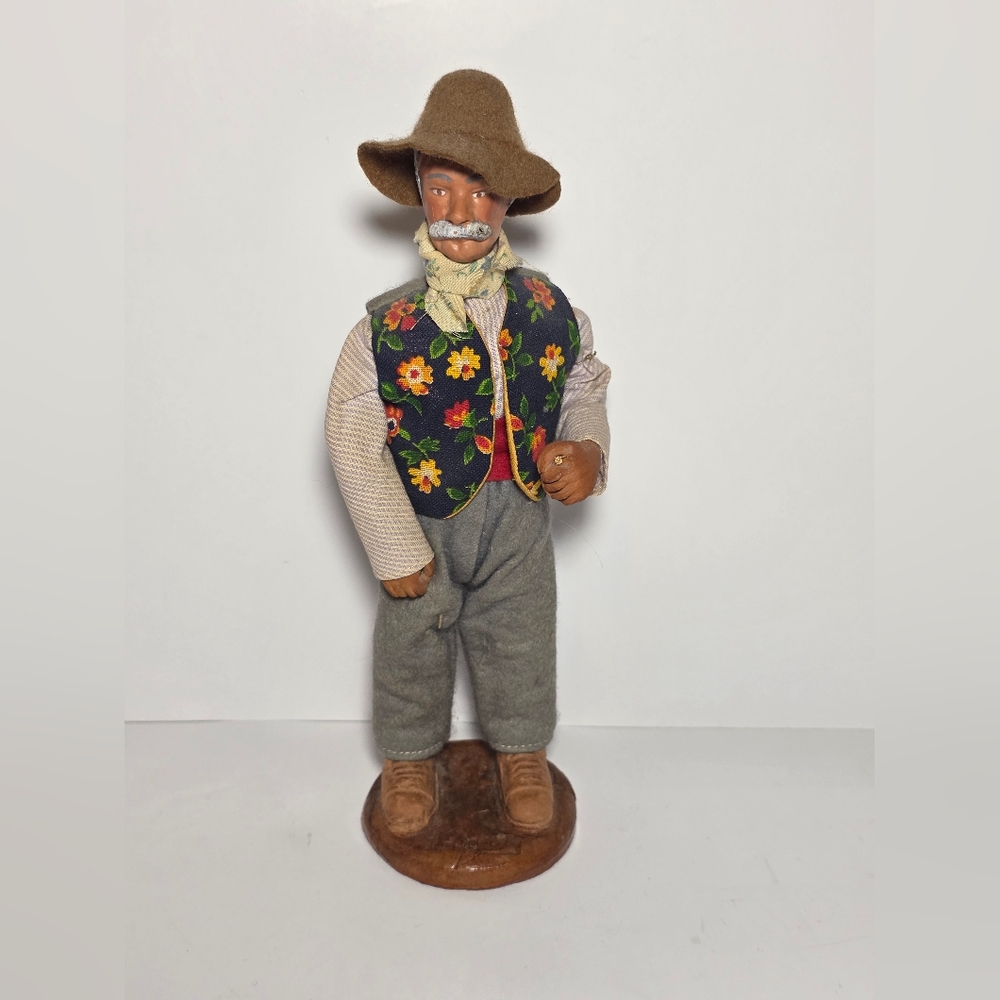 Vintage 1974 M. Greco Signed Italian Folk Art Terracotta Figurine - Handmade